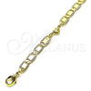 Pulsera Elegante 03.63.2273.08 Oro Laminado, Diseño de Corazón y Mariner, Pulido, Tono Dorado (06 MM Thickness, 8 Inches Length)