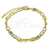 Pulsera Elegante 03.63.2273.08 Oro Laminado, Diseño de Corazón y Mariner, Pulido, Tono Dorado (06 MM Thickness, 8 Inches Length)