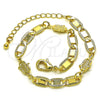Pulsera Elegante 03.63.2274.07 Oro Laminado, Diseño de Mano de Dios y Mariner, Pulido, Tono Dorado (06 MM Thickness, 7 Inches Length)