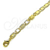 Pulsera Elegante 03.63.2275.07 Oro Laminado, Diseño de Mariposa y Mariner, Pulido, Tono Dorado (06 MM Thickness, 7 Inches Length)