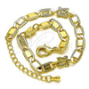 Pulsera Elegante 03.63.2275.07 Oro Laminado, Diseño de Mariposa y Mariner, Pulido, Tono Dorado (06 MM Thickness, 7 Inches Length)