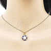 Juego de Arete y Dije de Adulto 10.379.0044.2 Oro Laminado, con Marfil Perla, Esmaltado Azul, Tono Dorado