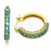 Argolla Pequeña 02.210.0281.12.20 Oro Laminado, con Aqua Azul Zirconia Cubica, Pulido, Tono Dorado
