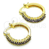 Argolla Pequeña 02.210.0281.14.20 Oro Laminado, con Amatista Zirconia Cubica, Pulido, Tono Dorado