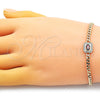 Pulsera Elegante 03.213.0162.2.07 Oro Laminado, Diseño de Miami Cubana, con Granate Zirconia Cubica and Blanca Micro Pave, Pulido, Tono Dorado (04 MM Thickness, 7 Inches Length)