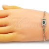 Pulsera Elegante 03.213.0178.1.07 Oro Laminado, Diseño de Miami Cubana, con Verde Zirconia Cubica and Blanca Micro Pave, Pulido, Tono Dorado (03 MM Thickness, 7 Inches Length)