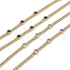 Pulsera Elegante 03.213.0167.3.07 Oro Laminado, Diseño de Miami Cubana, con Rosado Zirconia Cubica, Pulido, Tono Dorado (04 MM Thickness, 7 Inches Length)