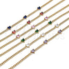 Pulsera Elegante 03.213.0184.5.07 Oro Laminado, Diseño de Corazón y Miami Cubana, con Granate Zirconia Cubica, Pulido, Tono Dorado (03 MM Thickness, 7 Inches Length)