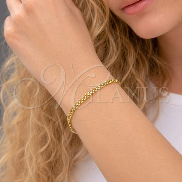 Pulsera Básica 04.213.0262.08 Oro Laminado, Diseño de Bismarco, Pulido, Tono Dorado (03 MM Thickness, 8 Inches Length)