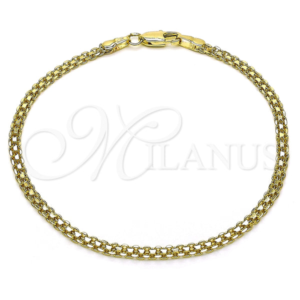 Pulsera Básica 04.213.0262.08 Oro Laminado, Diseño de Bismarco, Pulido, Tono Dorado (03 MM Thickness, 8 Inches Length)