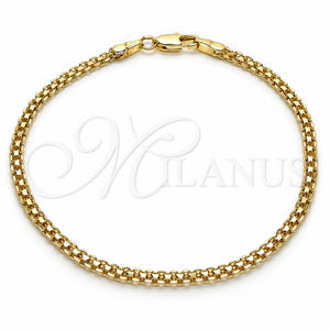 Pulsera Básica 04.213.0262.08 Oro Laminado, Diseño de Bismarco, Pulido, Tono Dorado (03 MM Thickness, 8 Inches Length)