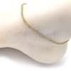 Tobillera Básica 04.213.0262.10 Oro Laminado, Diseño de Bismarco, Pulido, Tono Dorado (Grosor 02.8 MM, 10 Pulgadas de Largo)