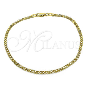 Tobillera Básica 04.213.0262.10 Oro Laminado, Diseño de Bismarco, Pulido, Tono Dorado (Thickness, 10 Inches Length)