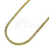 Gargantilla Basica 04.213.0262.18 Oro Laminado, Diseño de Bismarco, Pulido, Tono Dorado (Grosor 02.8 MM, 18 Pulgadas de Largo)
