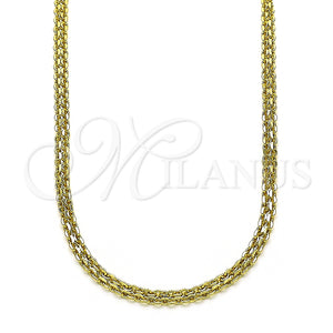 Gargantilla Basica 04.213.0262.18 Oro Laminado, Diseño de Bismarco, Pulido, Tono Dorado (Grosor 02.8 MM, 18 Pulgadas de Largo)