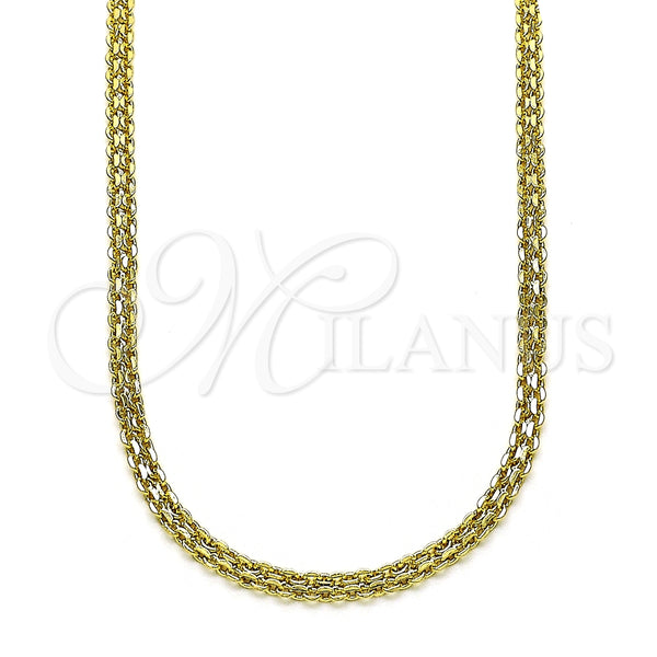 Gargantilla Basica 04.213.0262.18 Oro Laminado, Diseño de Bismarco, Pulido, Tono Dorado (Grosor 02.8 MM, 18 Pulgadas de Largo)