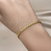 Pulsera Básica 04.213.0263.07 Oro Laminado, Diseño de Bismarco, Pulido, Tono Dorado (Grosor 04 MM, 8 Pulgadas de Largo)