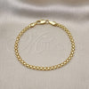Pulsera Básica 04.213.0263.07 Oro Laminado, Diseño de Bismarco, Pulido, Tono Dorado (Grosor 04 MM, 8 Pulgadas de Largo)
