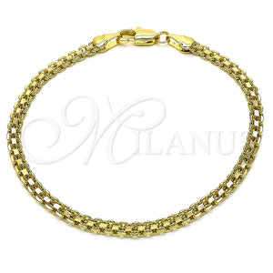 Pulsera Básica 04.213.0263.07 Oro Laminado, Diseño de Bismarco, Pulido, Tono Dorado (Grosor 04 MM, 8 Pulgadas de Largo)