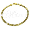 Pulsera Básica 04.213.0263.07 Oro Laminado, Diseño de Bismarco, Pulido, Tono Dorado (Grosor 04 MM, 8 Pulgadas de Largo)