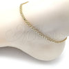 Tobillera Básica 04.213.0263.10 Oro Laminado, Diseño de Bismarco, Pulido, Tono Dorado (Grosor 03.7 MM, 10 Pulgadas de Largo)
