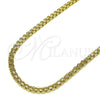 Gargantilla Basica 04.213.0263.18 Oro Laminado, Diseño de Bismarco, Pulido, Tono Dorado (Grosor 03.8 MM, 18 Pulgadas de Largo)