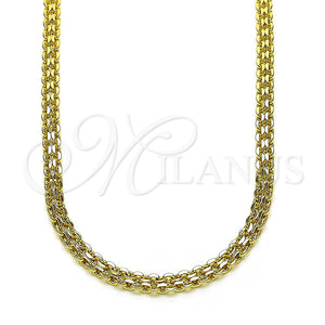Gargantilla Basica 04.213.0263.18 Oro Laminado, Diseño de Bismarco, Pulido, Tono Dorado (Grosor 03.8 MM, 18 Pulgadas de Largo)