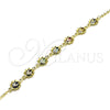Pulsera Elegante 03.213.0195.07 Oro Laminado, Diseño de Mariquita y Rolo, con Multicolor Zirconia Cubica, Pulido, Tono Dorado (02 MM Thickness, 7 Inches Length)