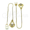 Arete Violador 02.210.0807 Oro Laminado, Diseño de Corazón, con Blanca Micro Pave, Pulido, Tono Dorado