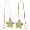 Arete Violador 02.210.0808 Oro Laminado, Diseño de Estrella, con Blanca Micro Pave, Pulido, Tono Dorado