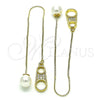 Arete Violador 02.210.0809 Oro Laminado, con Blanca Micro Pave, Pulido, Tono Dorado