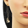 Arete Violador 02.210.0809.1 Oro Laminado, con Multicolor Micro Pave, Pulido, Tono Dorado