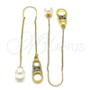 Arete Violador 02.210.0809.1 Oro Laminado, con Multicolor Micro Pave, Pulido, Tono Dorado