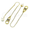 Arete Violador 02.210.0809.1 Oro Laminado, con Multicolor Micro Pave, Pulido, Tono Dorado
