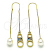 Arete Violador 02.210.0809.1 Oro Laminado, con Multicolor Micro Pave, Pulido, Tono Dorado