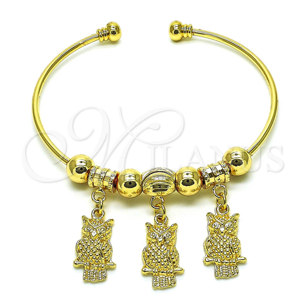 Aro Individual 07.93.0010 Oro Laminado, Diseño de Búho, Pulido, Tono Dorado (02 MM Thickness, One size fits all)