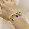Aro Individual 07.93.0012.1 Oro Laminado, con Zafiro Azul Cristal, Pulido, Tono Dorado (02 MM Thickness, One size fits all)