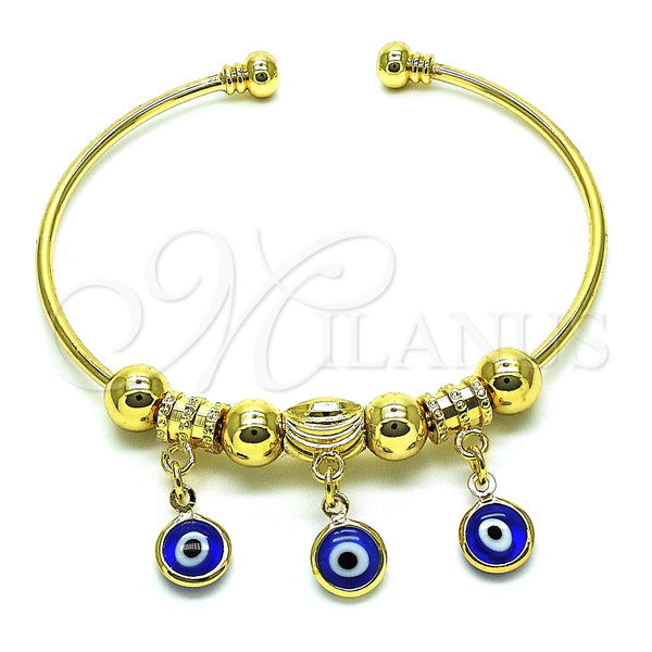 Aro Individual 07.93.0012.1 Oro Laminado, con Zafiro Azul Cristal, Pulido, Tono Dorado (02 MM Thickness, One size fits all)