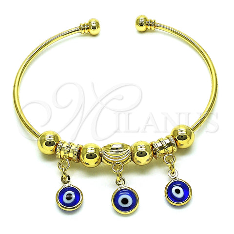 Aro Individual 07.93.0012.1 Oro Laminado, con Zafiro Azul Cristal, Pulido, Tono Dorado (02 MM Thickness, One size fits all)