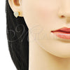 Arete Dormilona 02.344.0153 Oro Laminado, Diseño de Corazón, con Blanca Micro Pave, Pulido, Tono Dorado