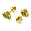 Arete Dormilona 02.344.0153 Oro Laminado, Diseño de Corazón, con Blanca Micro Pave, Pulido, Tono Dorado