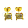 Arete Dormilona 02.344.0154 Oro Laminado, con Blanca Micro Pave, Pulido, Tono Dorado