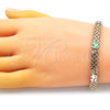 Pulsera Elegante 03.213.0156.1.07 Oro Laminado, Diseño de Elefante y Bismarco, Esmaltado Multicolor, Tono Dorado (07 MM Thickness, 7 Inches Length)