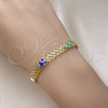 Pulsera Elegante 03.213.0156.1.07 Oro Laminado, Diseño de Elefante y Bismarco, Esmaltado Multicolor, Tono Dorado (07 MM Thickness, 7 Inches Length)