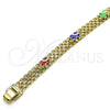 Pulsera Elegante 03.213.0156.1.07 Oro Laminado, Diseño de Elefante y Bismarco, Esmaltado Multicolor, Tono Dorado (07 MM Thickness, 7 Inches Length)