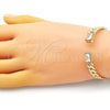 Aro Individual 07.341.0035.3 Oro Laminado, Diseño de Miami Cubana, con Blanca Zirconia Cubica and Blanca Micro Pave, Pulido, Tono Dorado (07 MM Thickness, One size fits all)