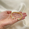 Aro Individual 07.341.0035.3 Oro Laminado, Diseño de Miami Cubana, con Blanca Zirconia Cubica and Blanca Micro Pave, Pulido, Tono Dorado (07 MM Thickness, One size fits all)