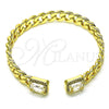 Aro Individual 07.341.0035.3 Oro Laminado, Diseño de Miami Cubana, con Blanca Zirconia Cubica and Blanca Micro Pave, Pulido, Tono Dorado (07 MM Thickness, One size fits all)