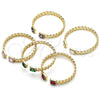 Aro Individual 07.341.0035.3 Oro Laminado, Diseño de Miami Cubana, con Blanca Zirconia Cubica and Blanca Micro Pave, Pulido, Tono Dorado (07 MM Thickness, One size fits all)