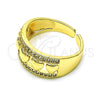 Anillo Multi Piedra 01.210.0115 Oro Laminado, Diseño de Corazón, con Blanca Micro Pave, Pulido, Tono Dorado (One size fits all)